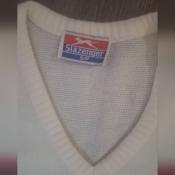 Vintage Slazenger Sweater Vest Pullover Vneck Unisex Mens Size Small Acrylic - Picture 3 of 6